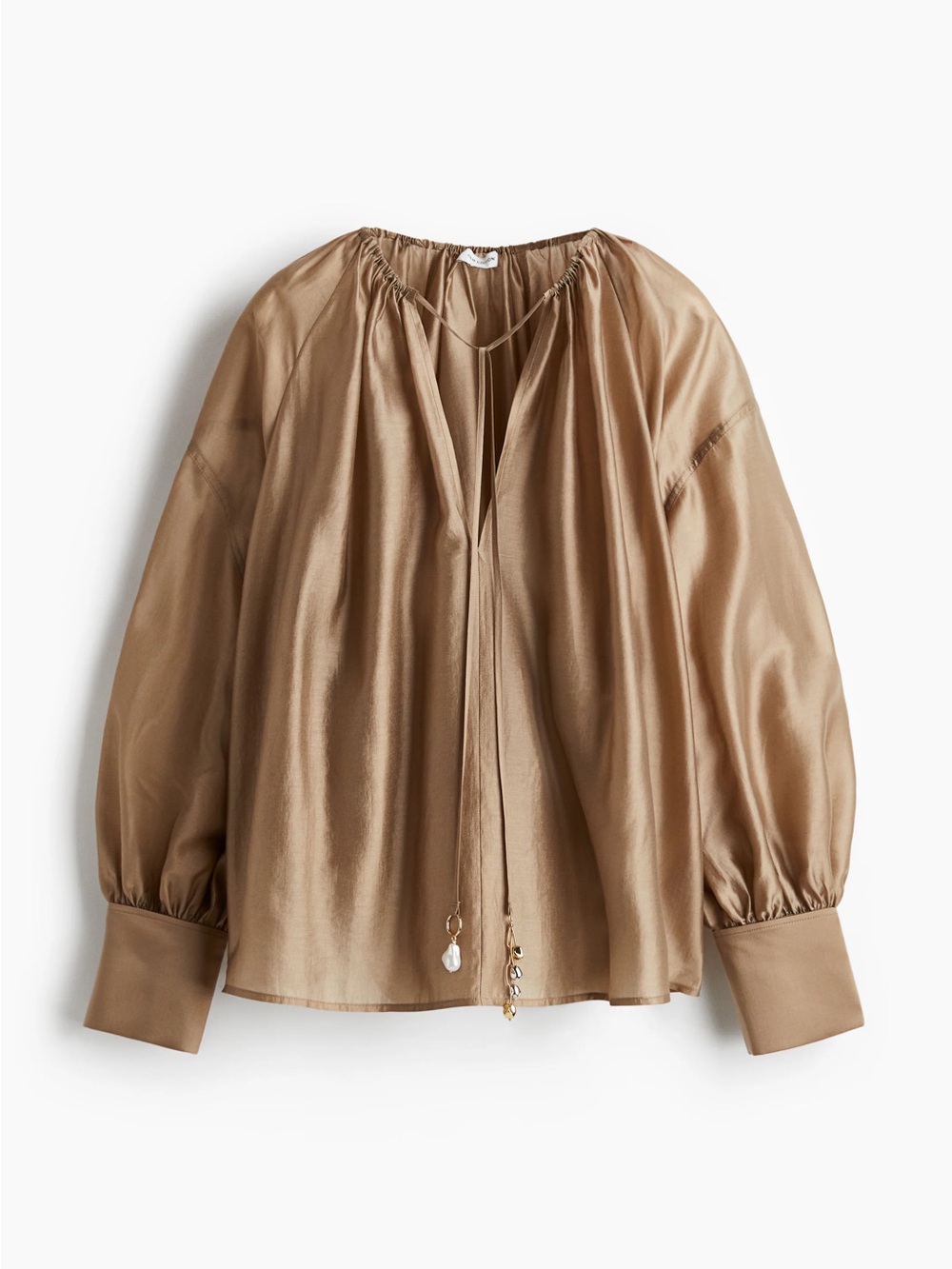 H&M Editions Oversized Tan Blouse Size XL